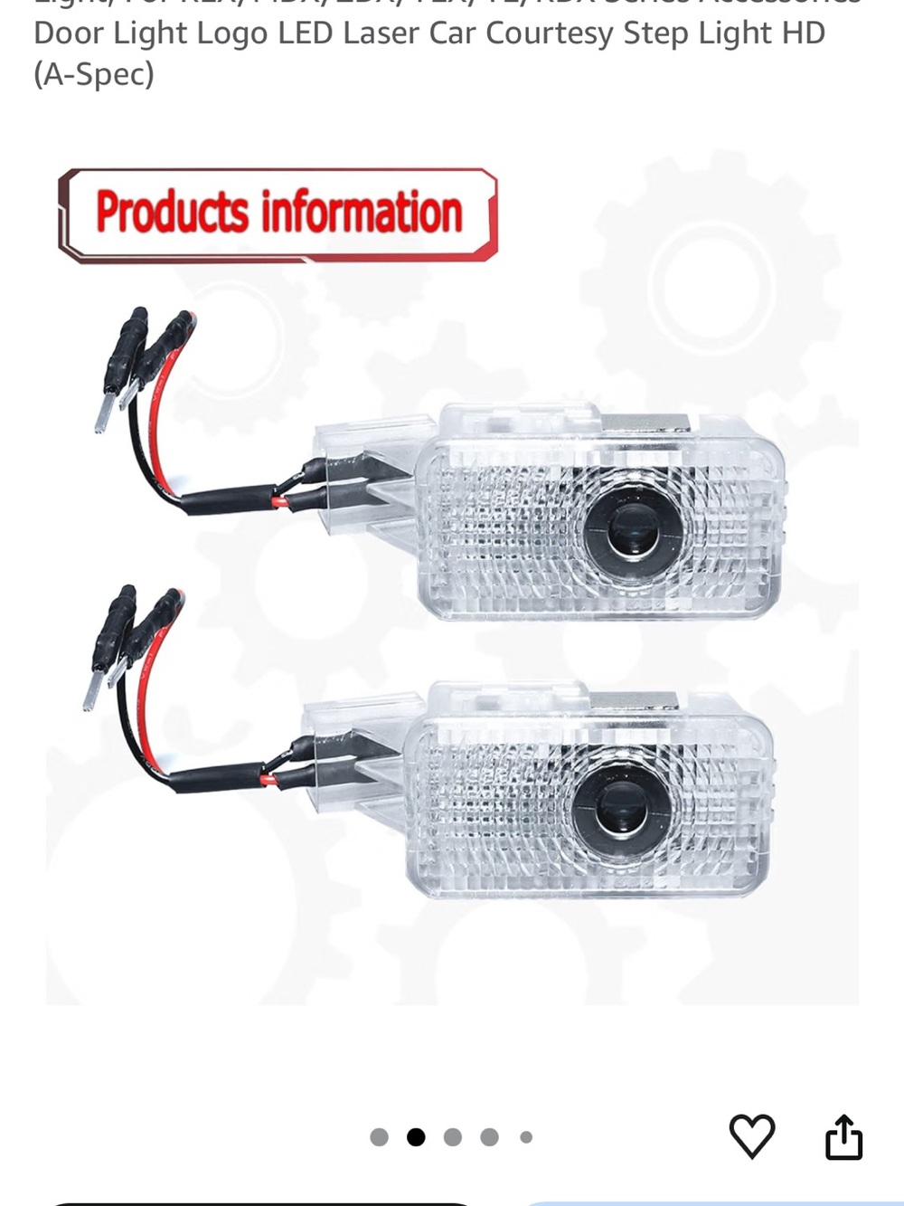 NIB Acura A-Spec LED Door Logo Projector Lights 2-Pack - Picture 4 of 6